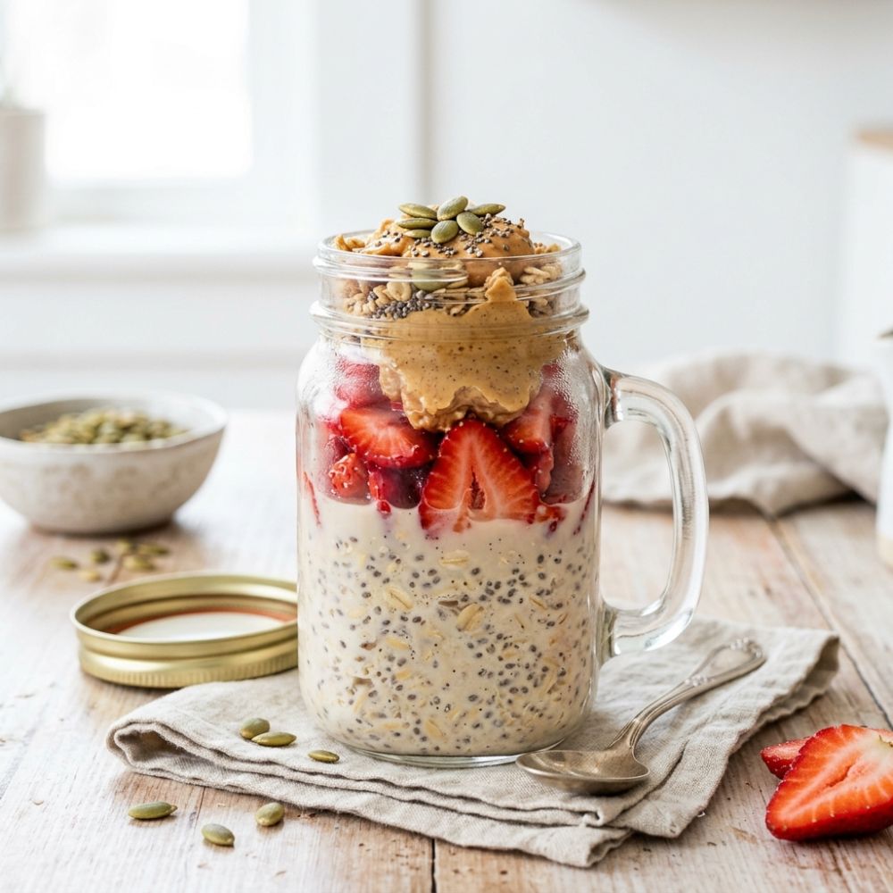 Avena Trasnochada con Proteína (Protein Overnight Oats)