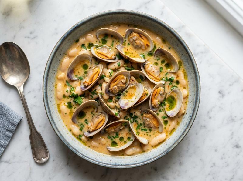 Alubias Blancas con Almejas en Olla Rápida (Guiso Marinero Fácil y Delicioso)