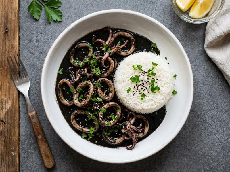 Calamares en su Tinta Tradicionales en Olla Rápida (Salsa Oscura y Tiernos en 12 Minutos)