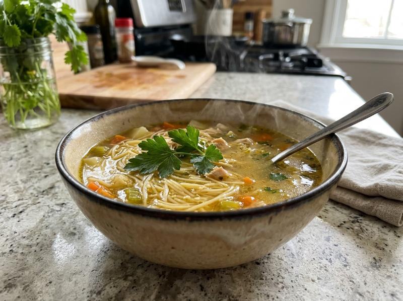 Caldo de Pollo Casero y Verduras Concentrado en Olla Express