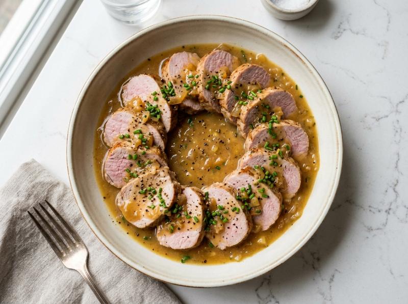 Cinta de Lomo en Salsa de Cebolla y Manzana en Olla Rápida (Extra Jugosa)