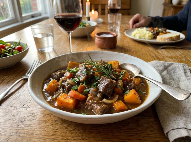 Guiso de Ternera con Calabaza en Olla Rápida: Carne Melosa