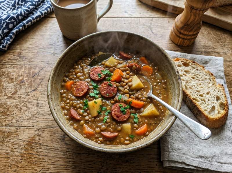 Lentejas Caseras con Chorizo y Verduras en Thermomix