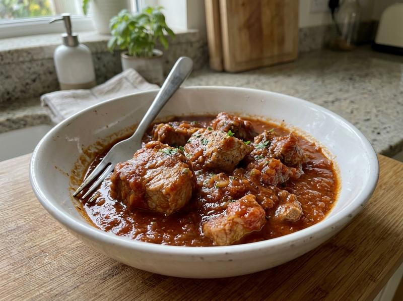 Magro de Cerdo con Tomate en Olla Express Tierno y Fácil