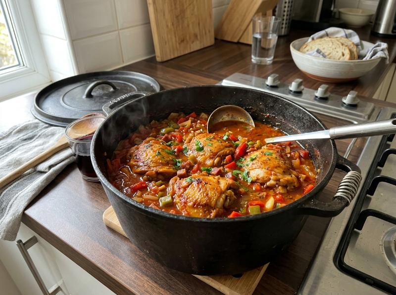 Pollo al Chilindrón con Pimientos y Tomate
