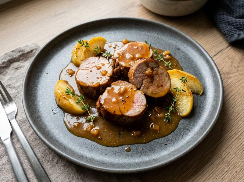 Solomillo de Cerdo en Thermomix con Salsa de Manzana al Vapor